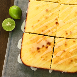 Fresh yogurt cake with lime zest